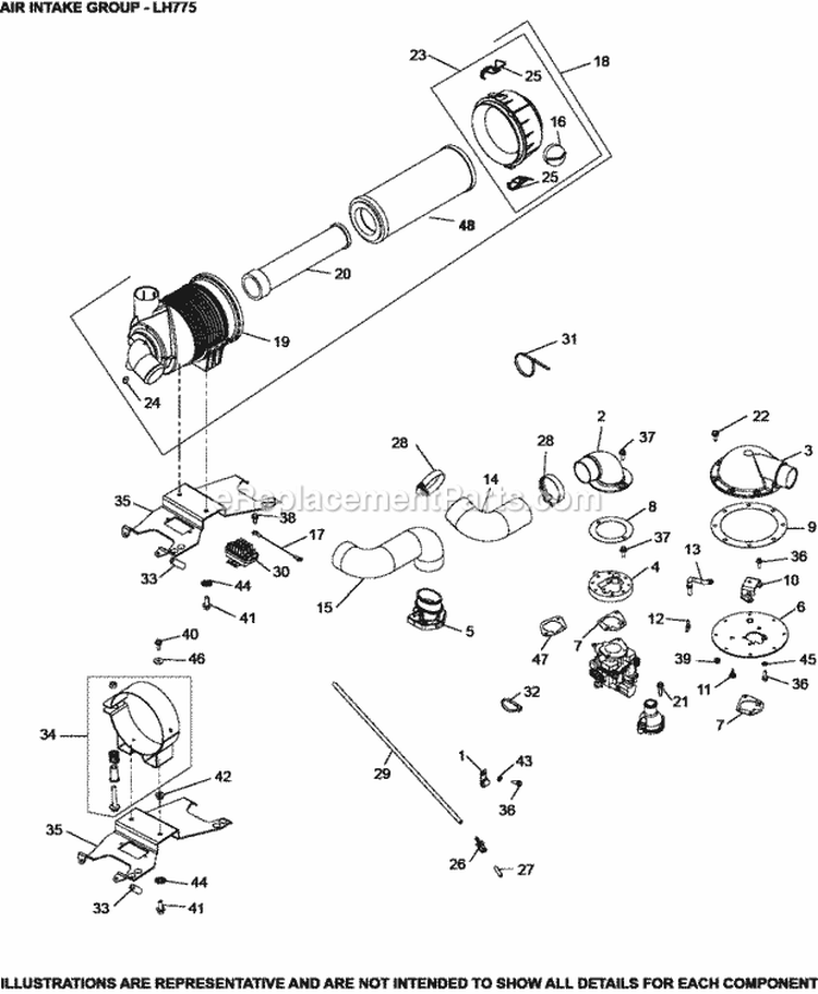 Page B Diagram and Parts List for LH775-0019  Kohler Engine