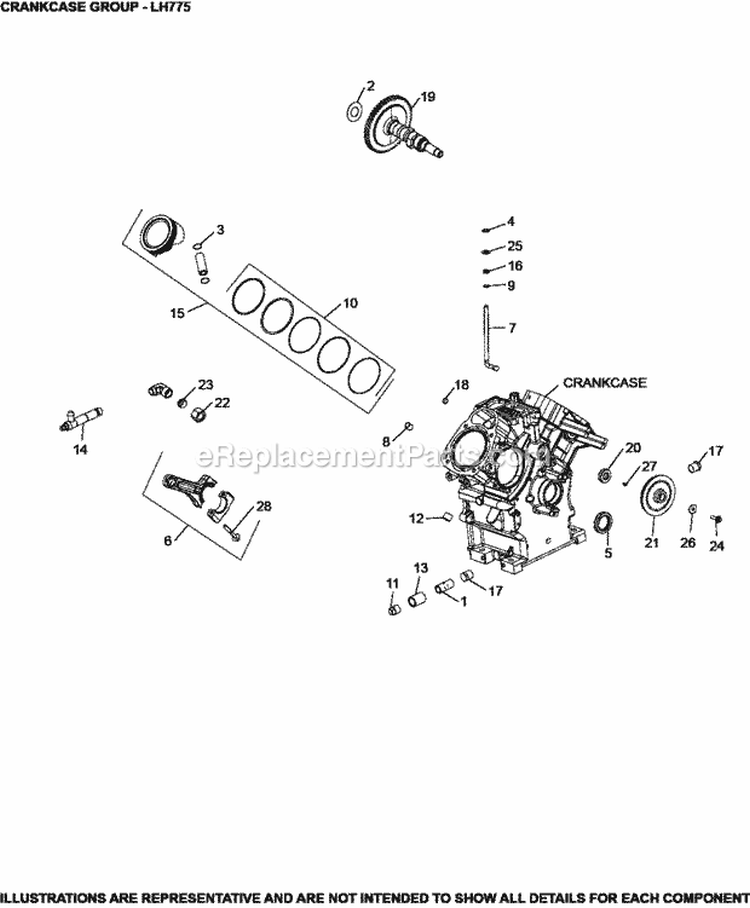 Page D Diagram and Parts List for LH690-0017  Kohler Engine