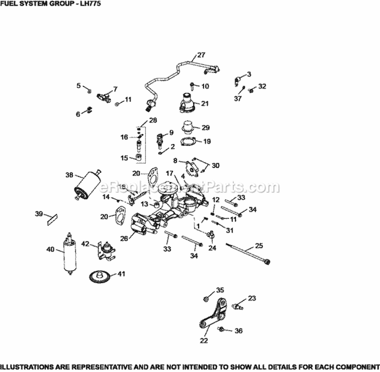 Page I Diagram and Parts List for LH775-0019  Kohler Engine