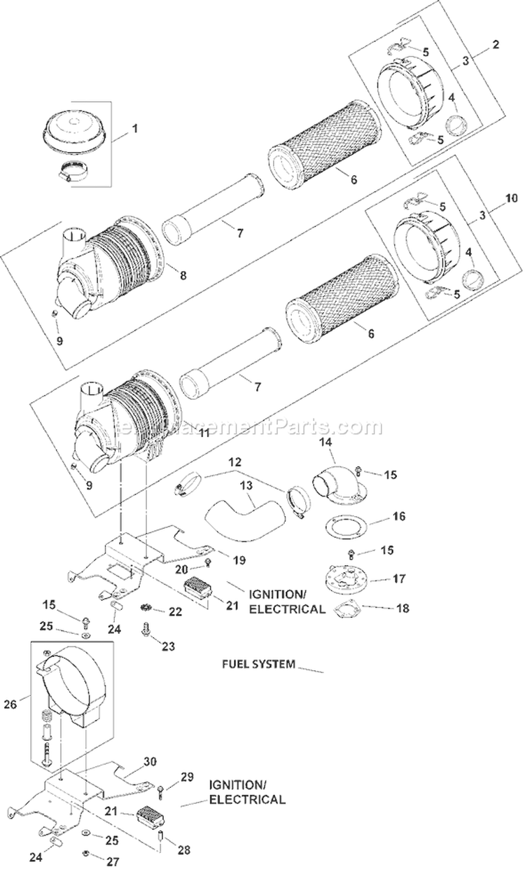 Page A Diagram and Parts List for LH775-0001  Kohler Engine