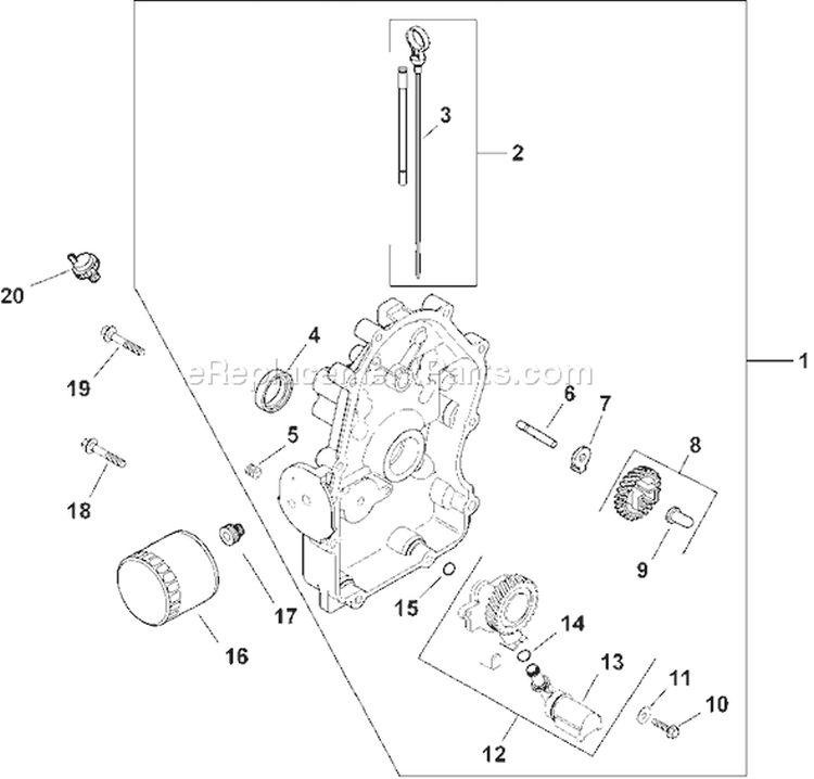 Page L Diagram and Parts List for LH775-0001  Kohler Engine