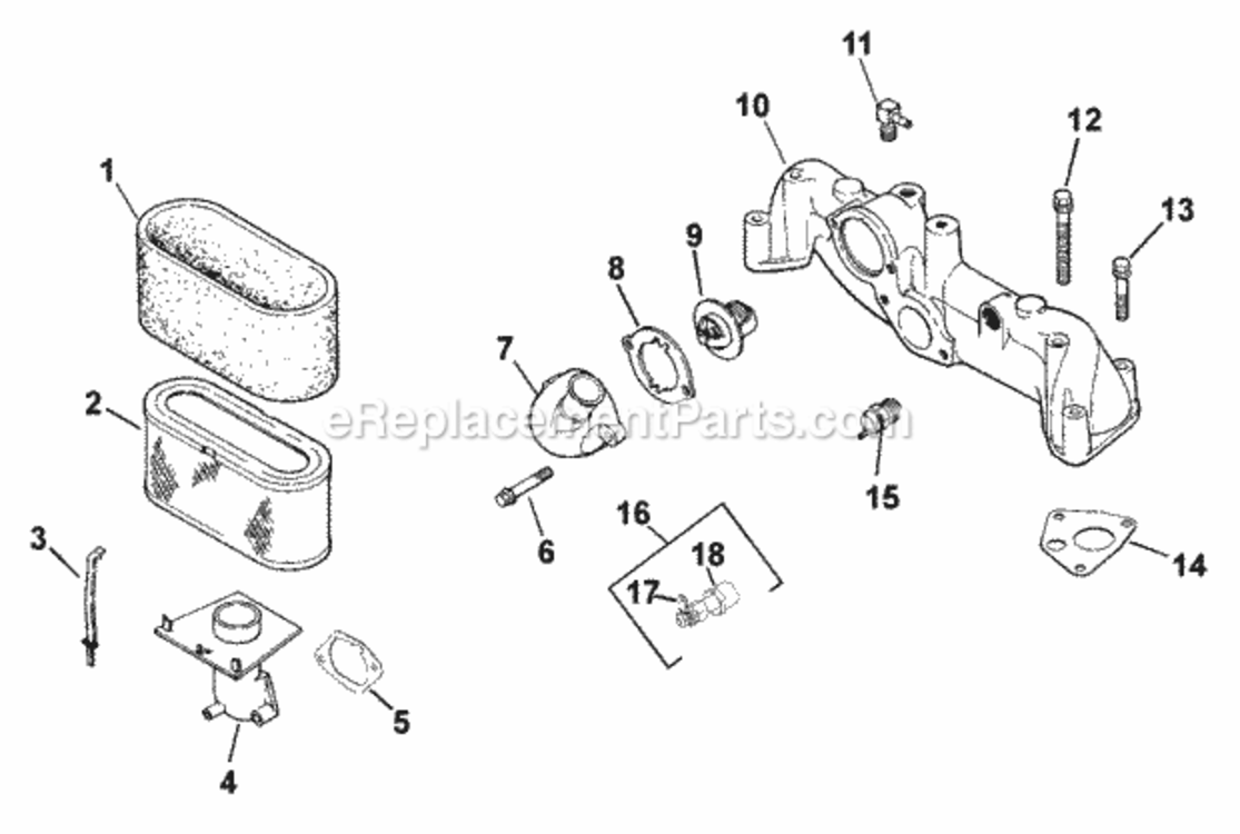 Air_Intake_Group_10-66-1_(Tp-2508) Diagram and Parts List for LV625-831501  Kohler Engine