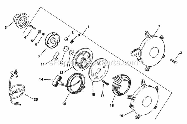 Page T Diagram and Parts List for M10-461501  Kohler Engine