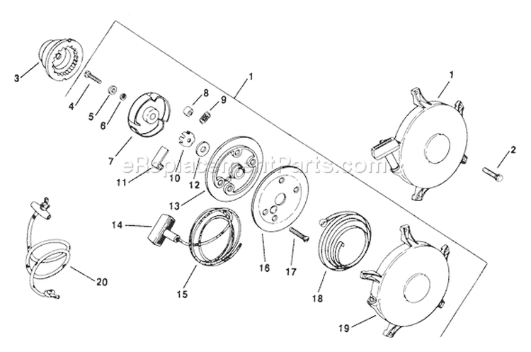 Page T Diagram and Parts List for M10-461523  Kohler Engine