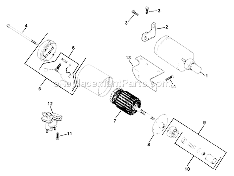 Page J Diagram and Parts List for M10-461513  Kohler Engine