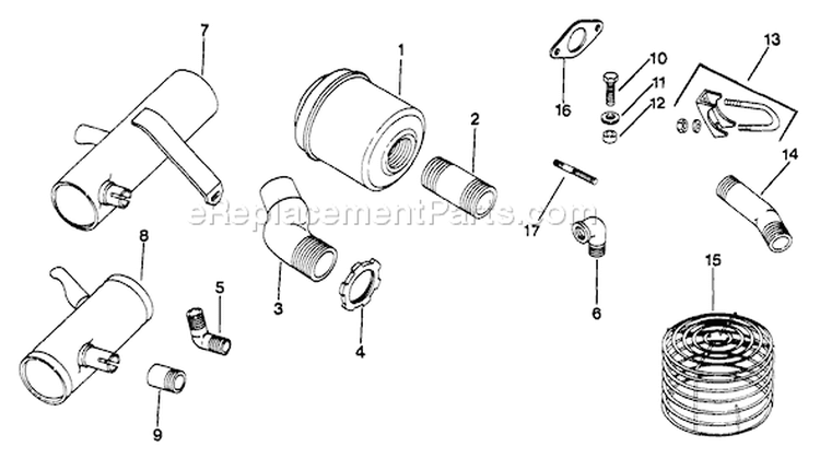 Page J Diagram and Parts List for M12-471542  Kohler Engine