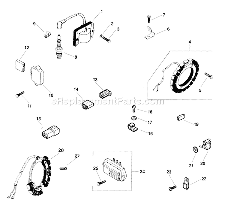 Page Q Diagram and Parts List for M14-601533  Kohler Engine