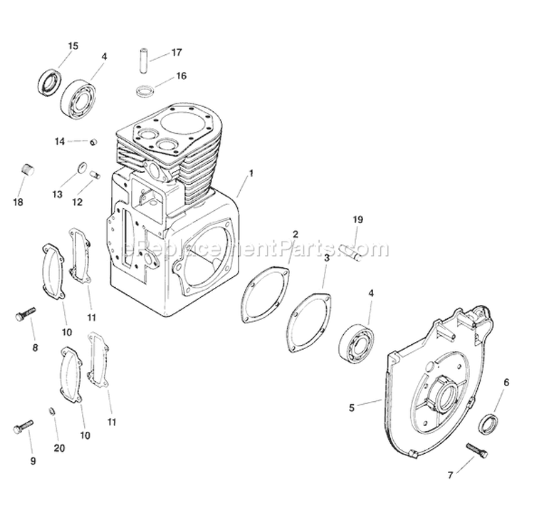 Page F Diagram and Parts List for M14-601533  Kohler Engine