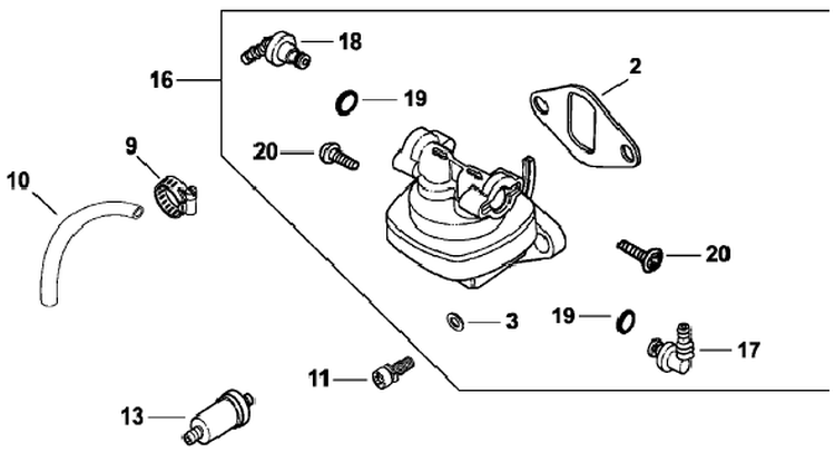 Page M Diagram and Parts List for M16-711504  Kohler Engine