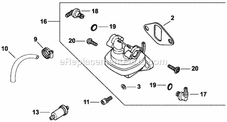 Page K Diagram and Parts List for M16-711558  Kohler Engine