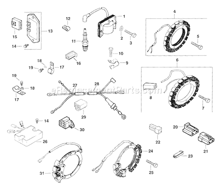 Page R Diagram and Parts List for M16-711575  Kohler Engine