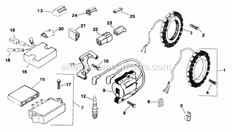 Page K Diagram and Parts List for M18-24694  Kohler Engine