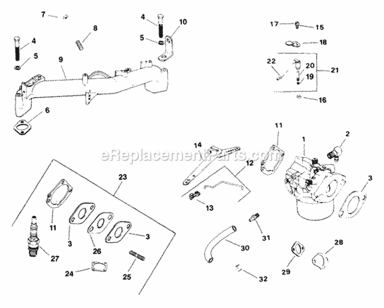 Page E Diagram and Parts List for M18-24692  Kohler Engine