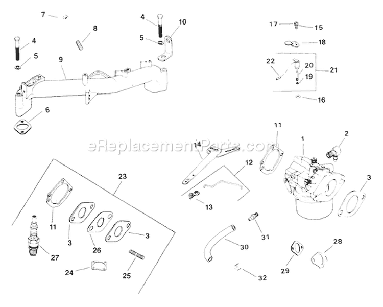 Page E Diagram and Parts List for M18-24567  Kohler Engine