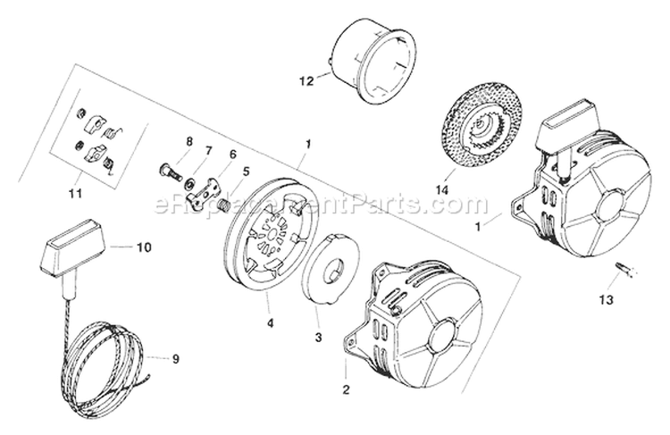 Page U Diagram and Parts List for M8-301503  Kohler Engine