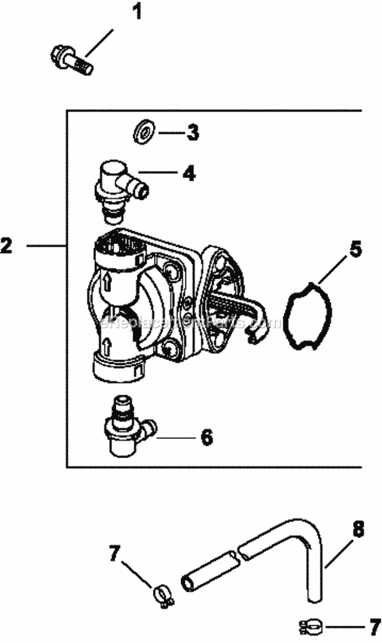 Page K Diagram and Parts List for M8-301651  Kohler Engine