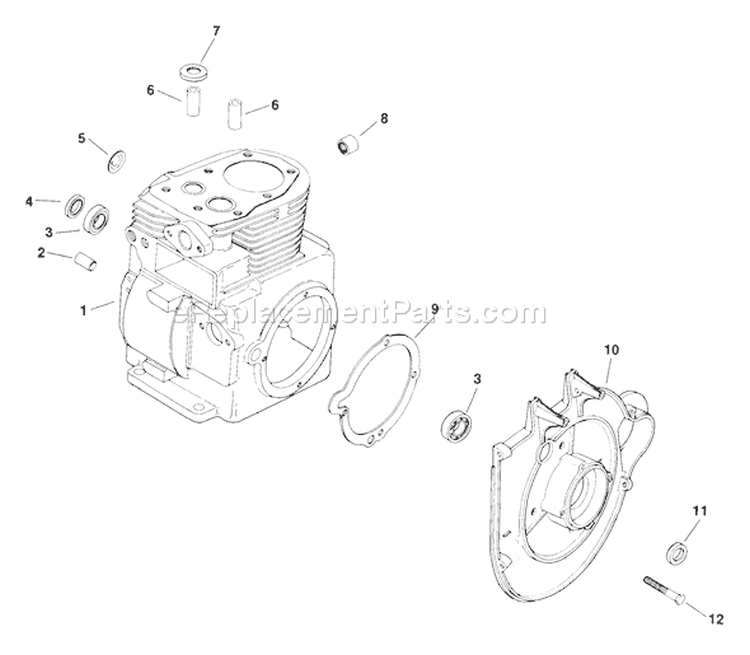 Page F Diagram and Parts List for M8-301601  Kohler Engine