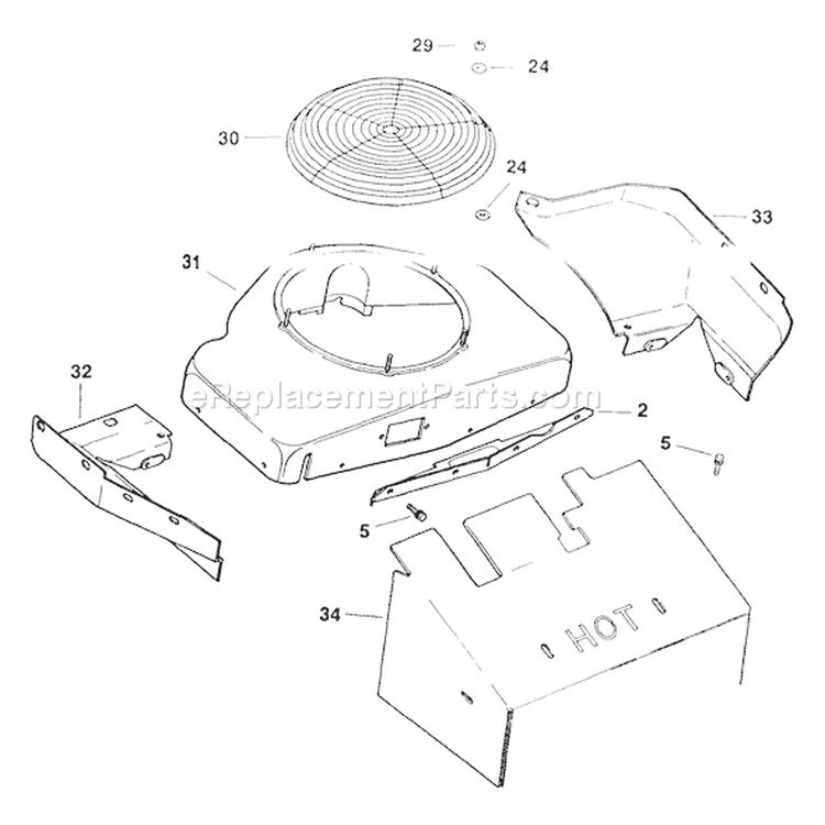Page D Diagram and Parts List for MV16-56511  Kohler Engine