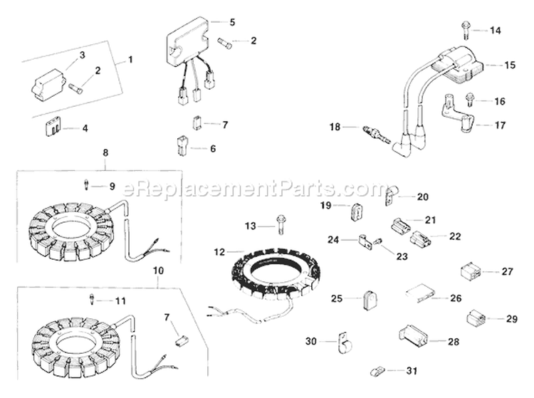 Page O Diagram and Parts List for MV18-58510  Kohler Engine