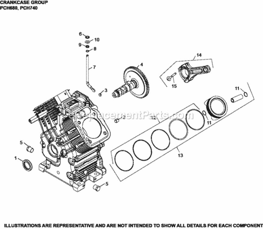 Crankcase_Group-Composi_2-24-369_Pch680-740 Diagram and Parts List for PCH680-3001  Kohler Engine