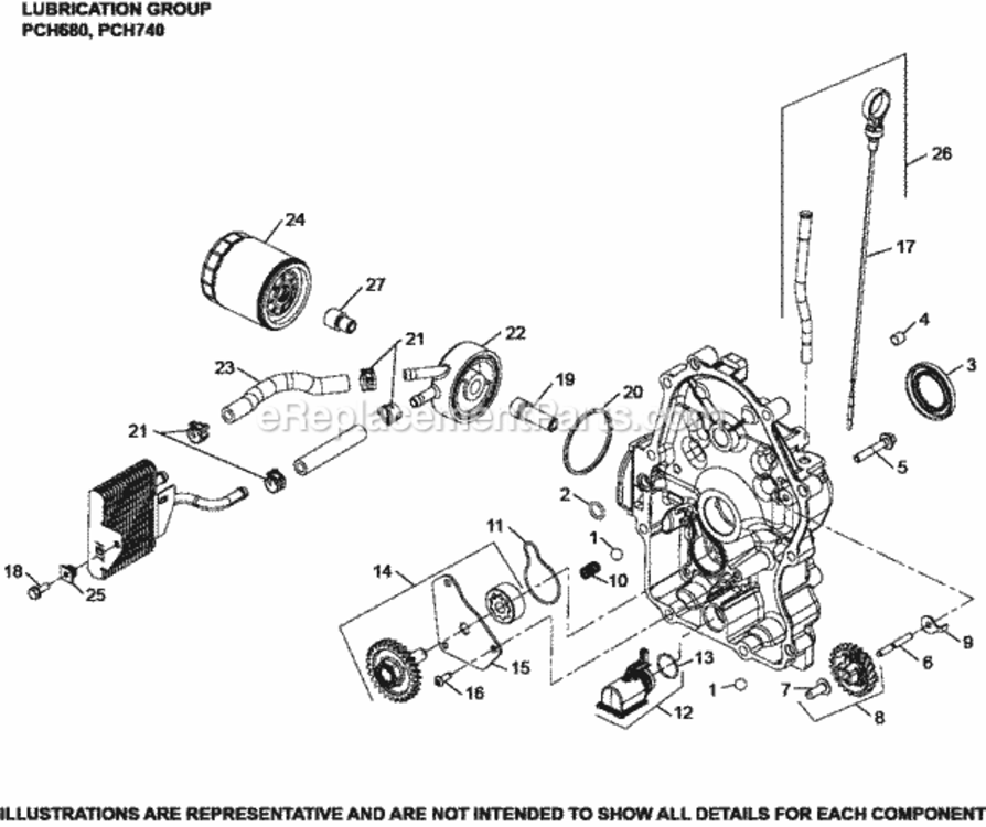 Lubrication_Group_3-24-954_Pch680-740 Diagram and Parts List for PCH680-3003  Kohler Engine