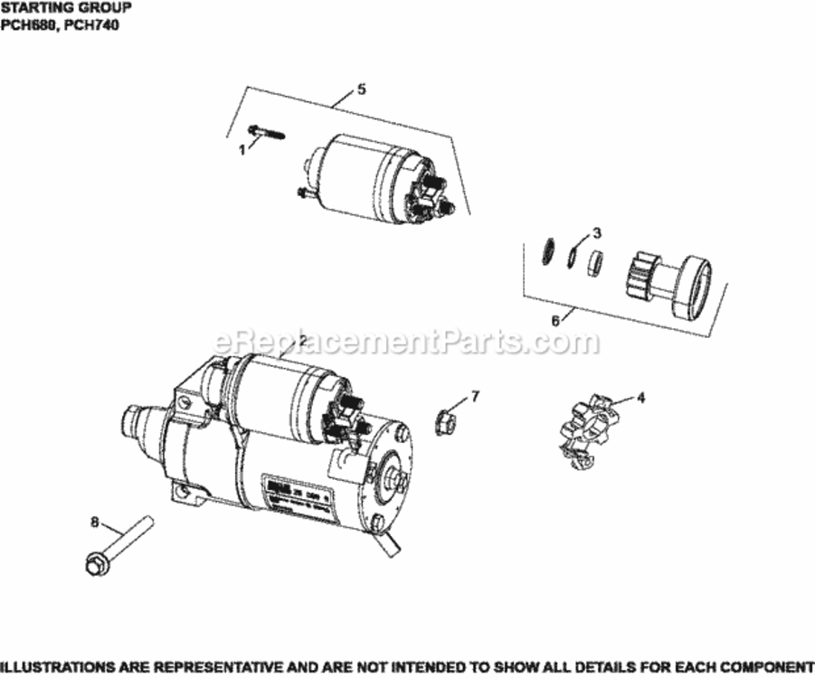 Starting_Group_7-24-32_Pch680-740 Diagram and Parts List for PCH680-3003  Kohler Engine