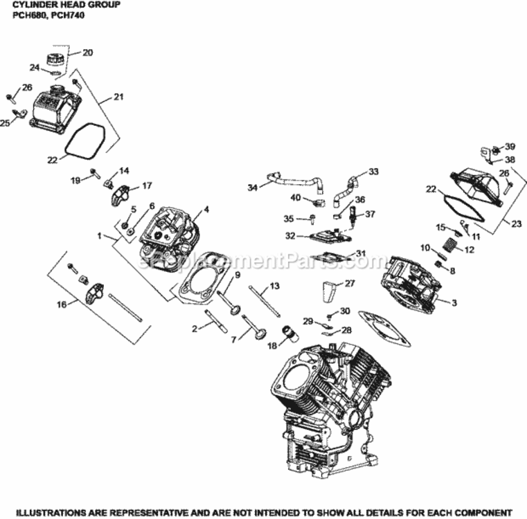 Cylinder_Head_Group_4-24-783_Pch680-740 Diagram and Parts List for PCH740-3005  Kohler Engine