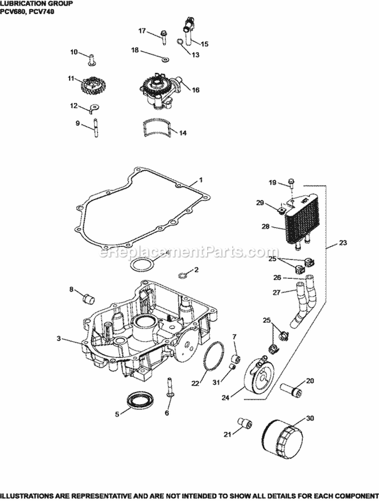 Page K Diagram and Parts List for PCV680-3011  Kohler Engine