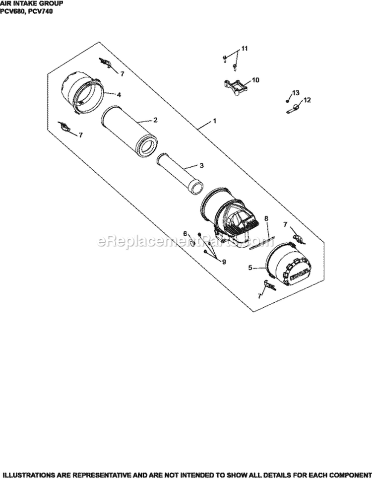 Page A Diagram and Parts List for PCV740-3011  Kohler Engine