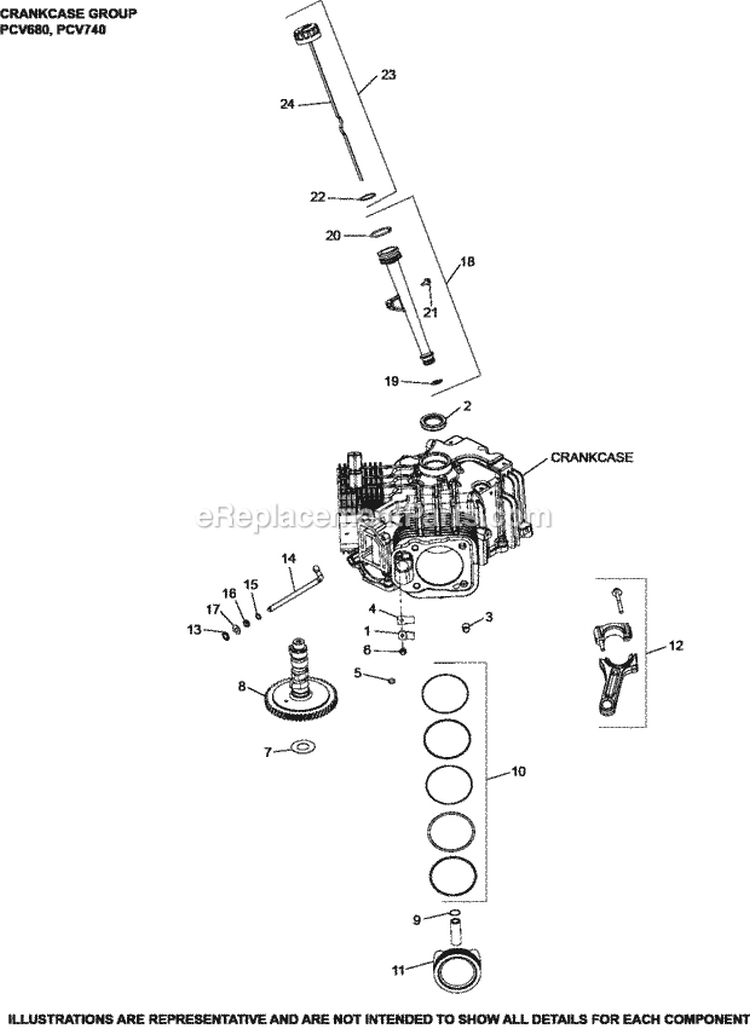Page C Diagram and Parts List for PCV680-3011  Kohler Engine