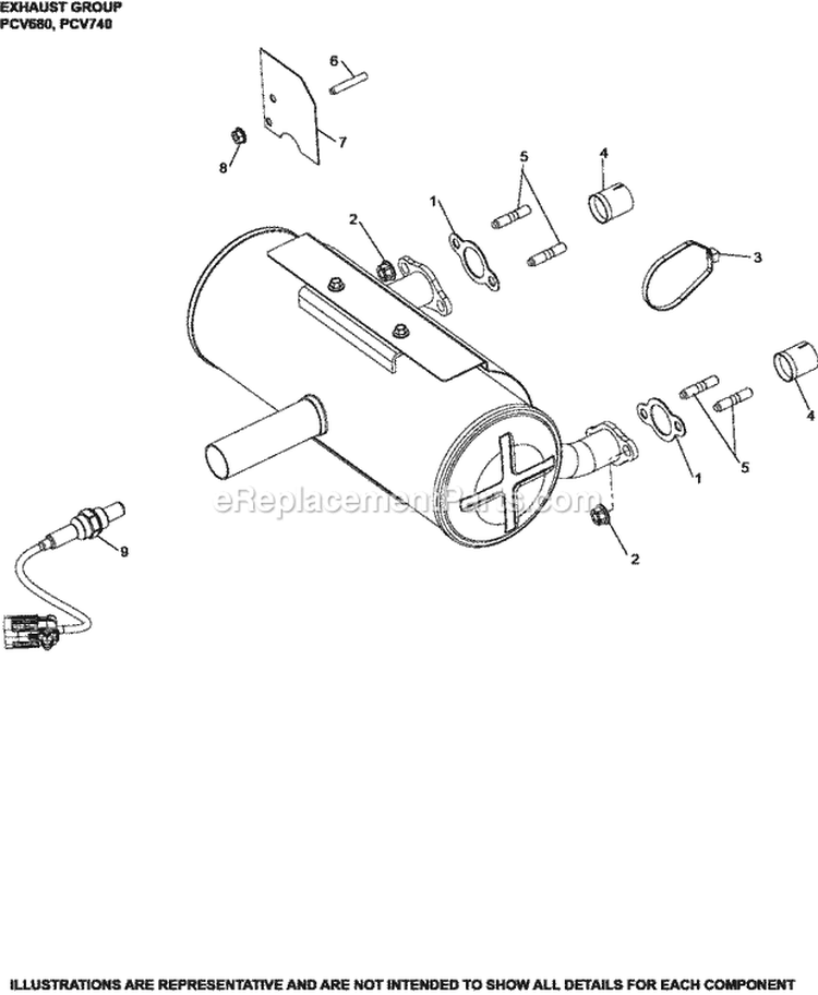 Page G Diagram and Parts List for PCV740-3011  Kohler Engine