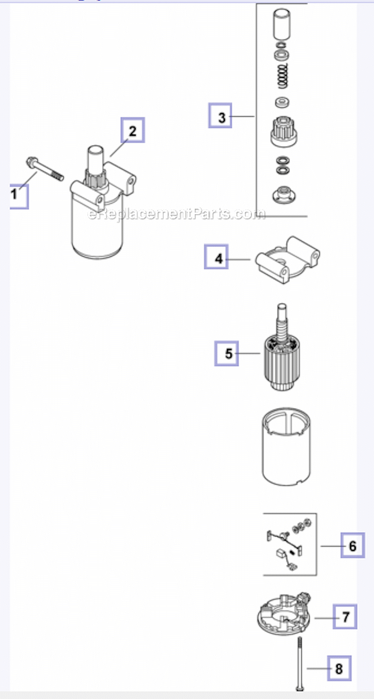 Starting System Diagram and Parts List for PH-XT675  Kohler Engine