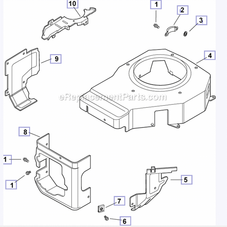 Blower Housing  Baffles Diagram and Parts List for PH-XT675  Kohler Engine