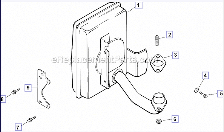 Exhaust Diagram and Parts List for PH-XT675  Kohler Engine