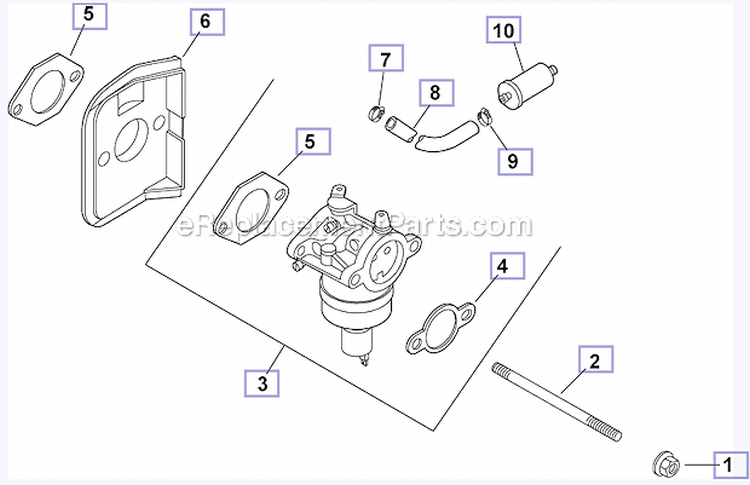 Fuel System Diagram and Parts List for PH-XT675  Kohler Engine