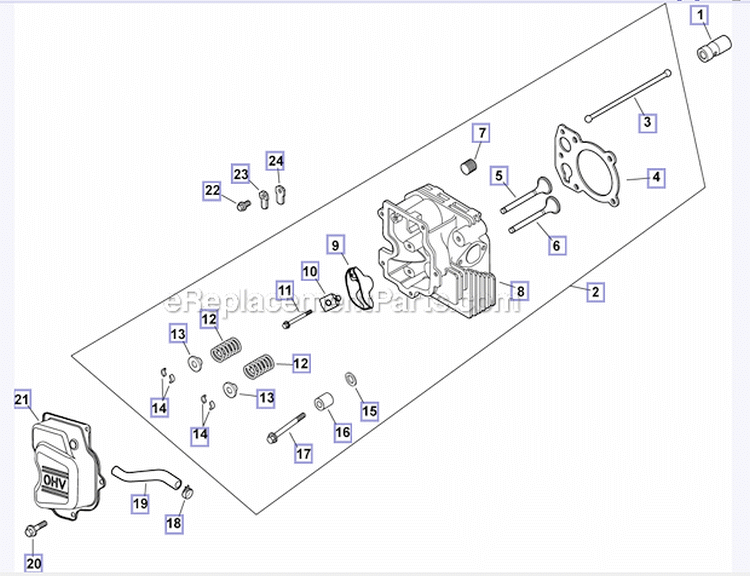 HeadValveBreather Diagram and Parts List for PH-XT675  Kohler Engine