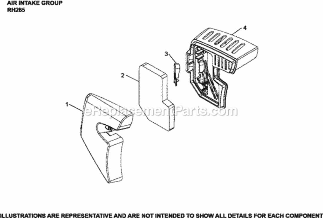 Air_Intake_Group_Rh265-3101_Rh265 Diagram and Parts List for RH265-3101  Kohler Engine