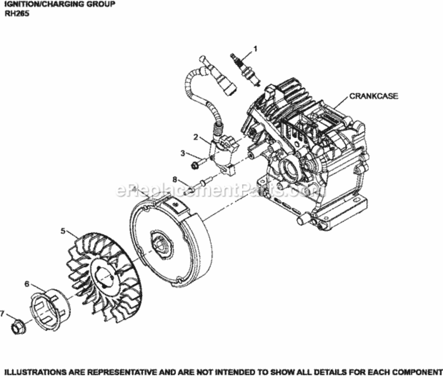 Ignition_Group_Rh265-3101_Rh265 Diagram and Parts List for RH265-3101  Kohler Engine
