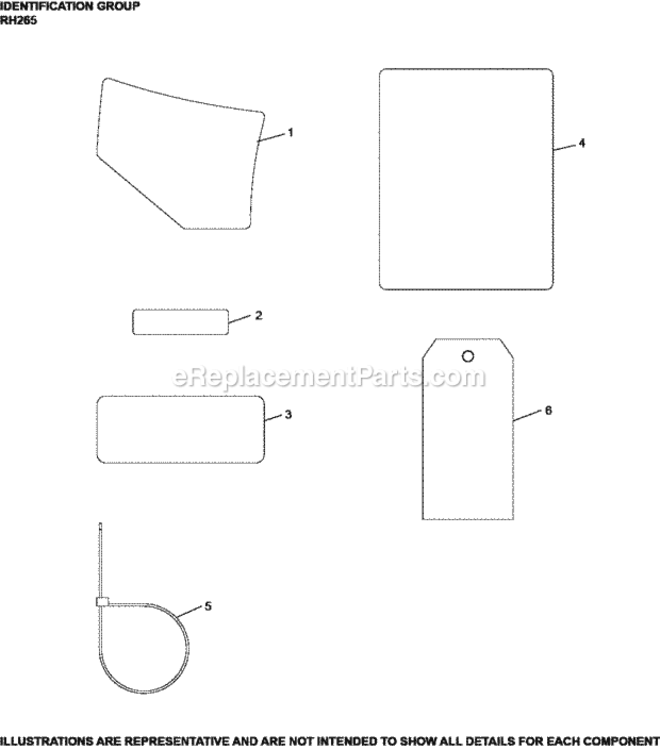 Identification_Group_Rh265-3103_Rh265 Diagram and Parts List for RH265-3103  Kohler Engine