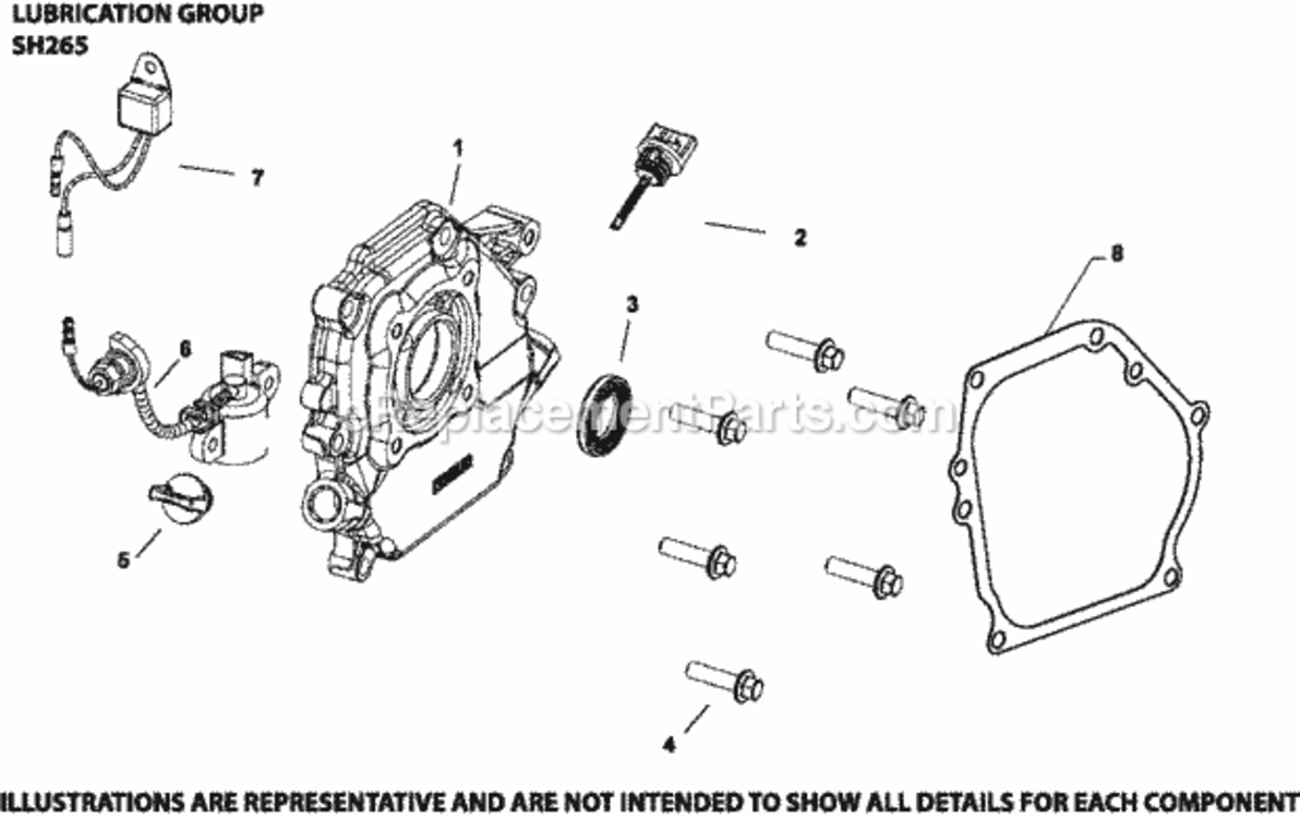 Lubrication_Group_Sh265-3117_Sh265 Diagram and Parts List for SH265-3117  Kohler Engine