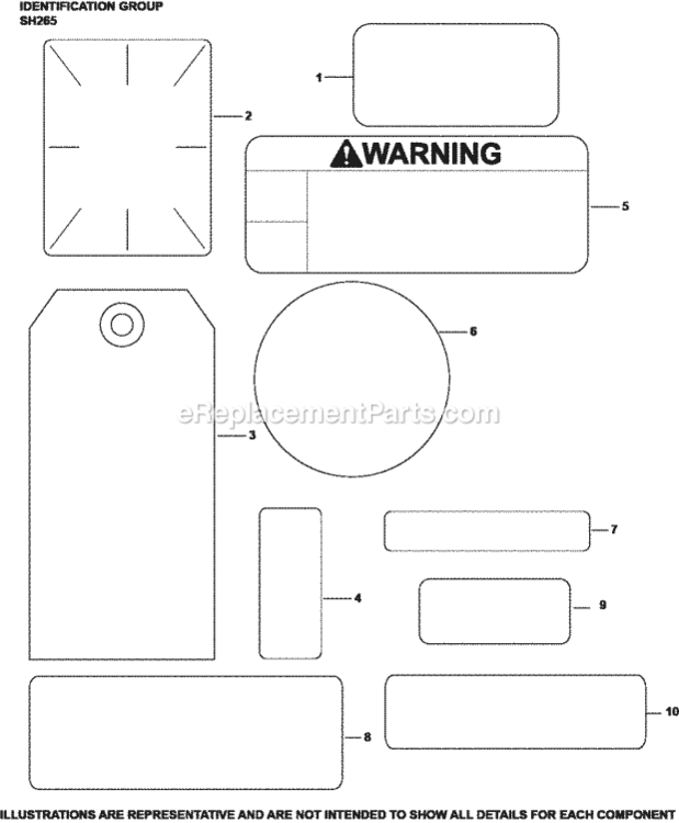 Identification_Group_Sh265-3117_Sh265 Diagram and Parts List for SH265-3117  Kohler Engine