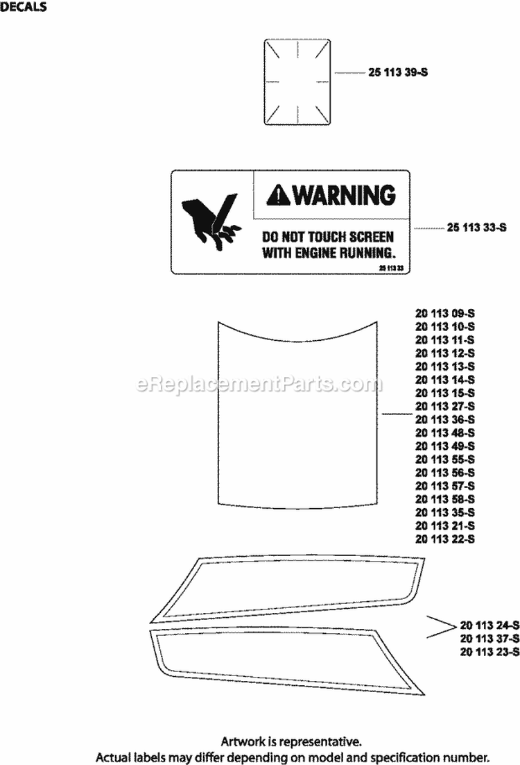 Page E Diagram and Parts List for SV590-0010  Kohler Engine