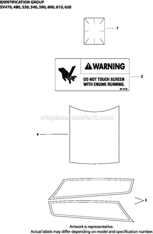 Identification_Group_12-20-55_Sv470-620 Diagram and Parts List for SV601-3203  Kohler Engine
