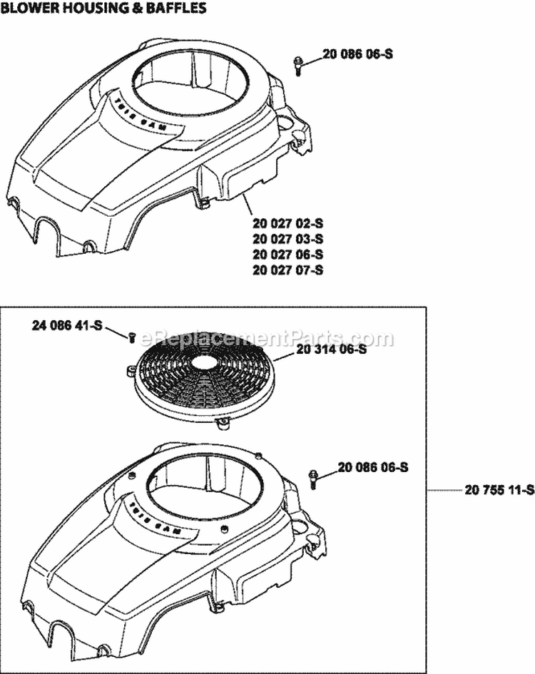 Page B Diagram and Parts List for SV470-0001  Kohler Engine