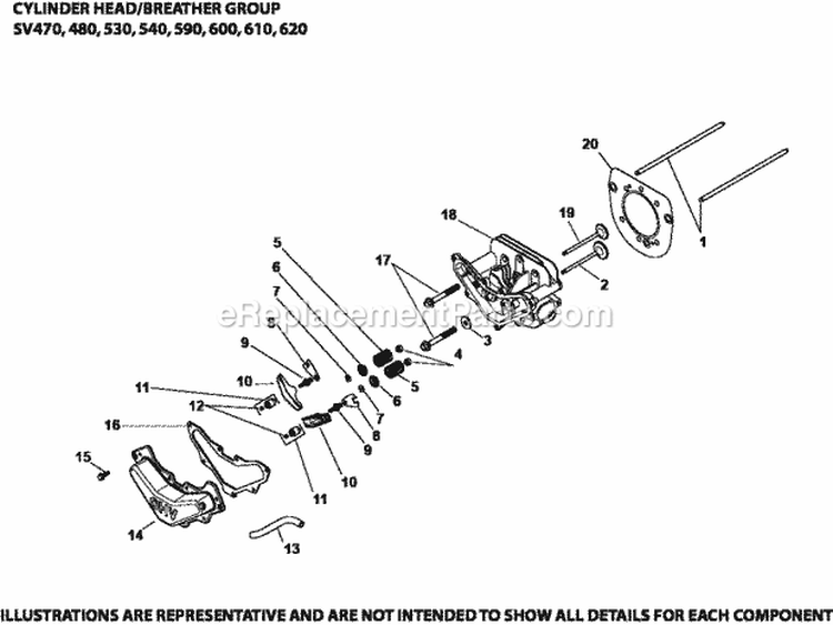 Page E Diagram and Parts List for SV470-3211  Kohler Engine