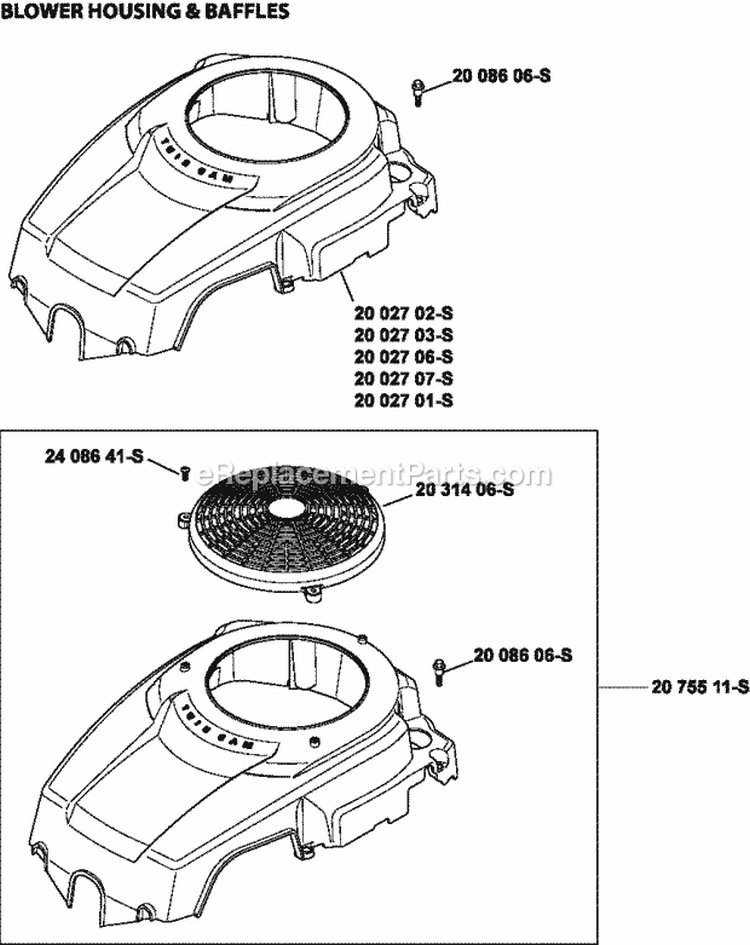 Page B Diagram and Parts List for SV470-0005  Kohler Engine