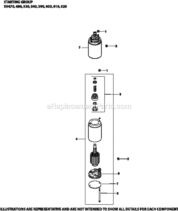 Page L Diagram and Parts List for SV470-0008  Kohler Engine