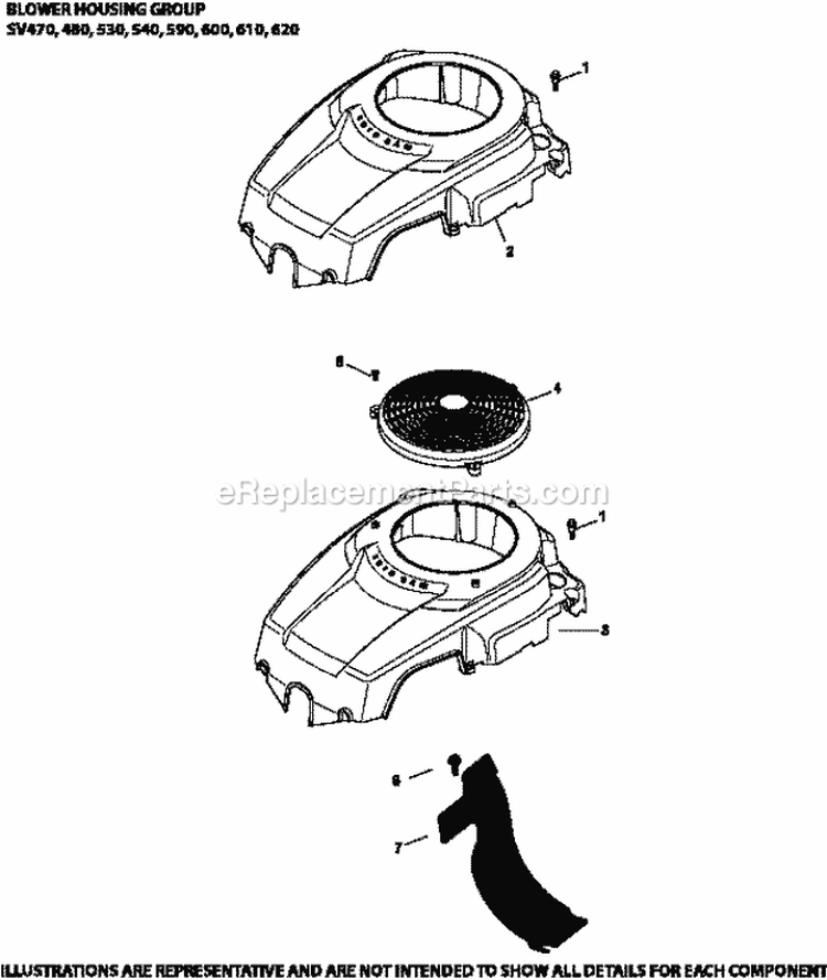 Page C Diagram and Parts List for SV470-3221  Kohler Engine