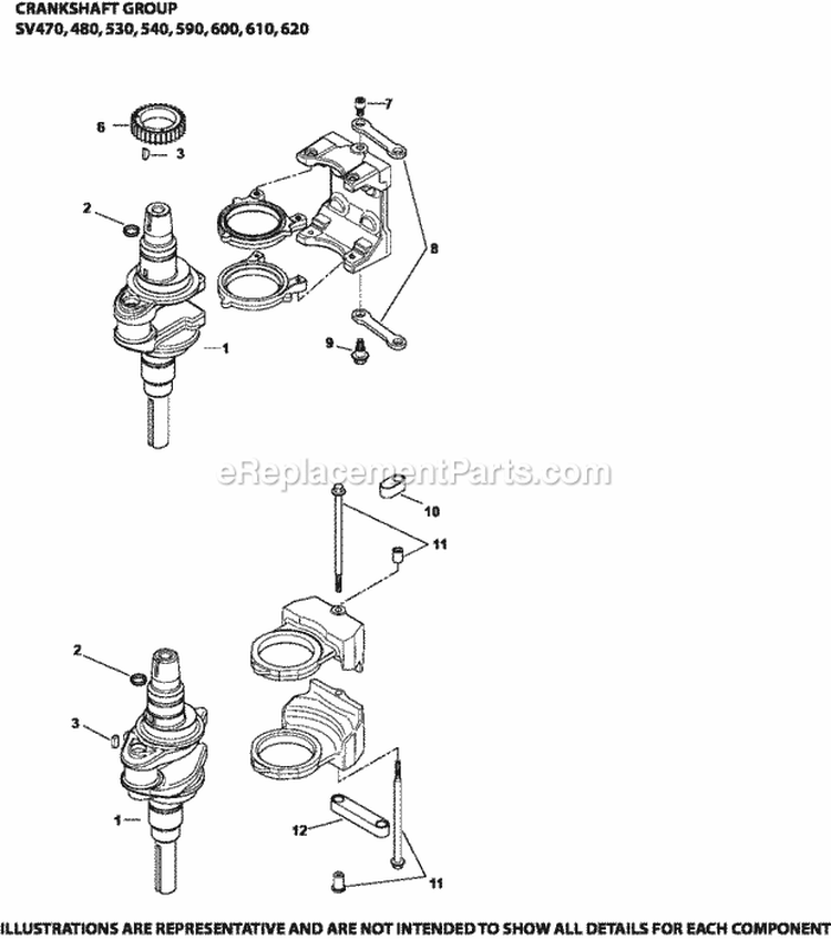 Page D Diagram and Parts List for SV620-3222  Kohler Engine