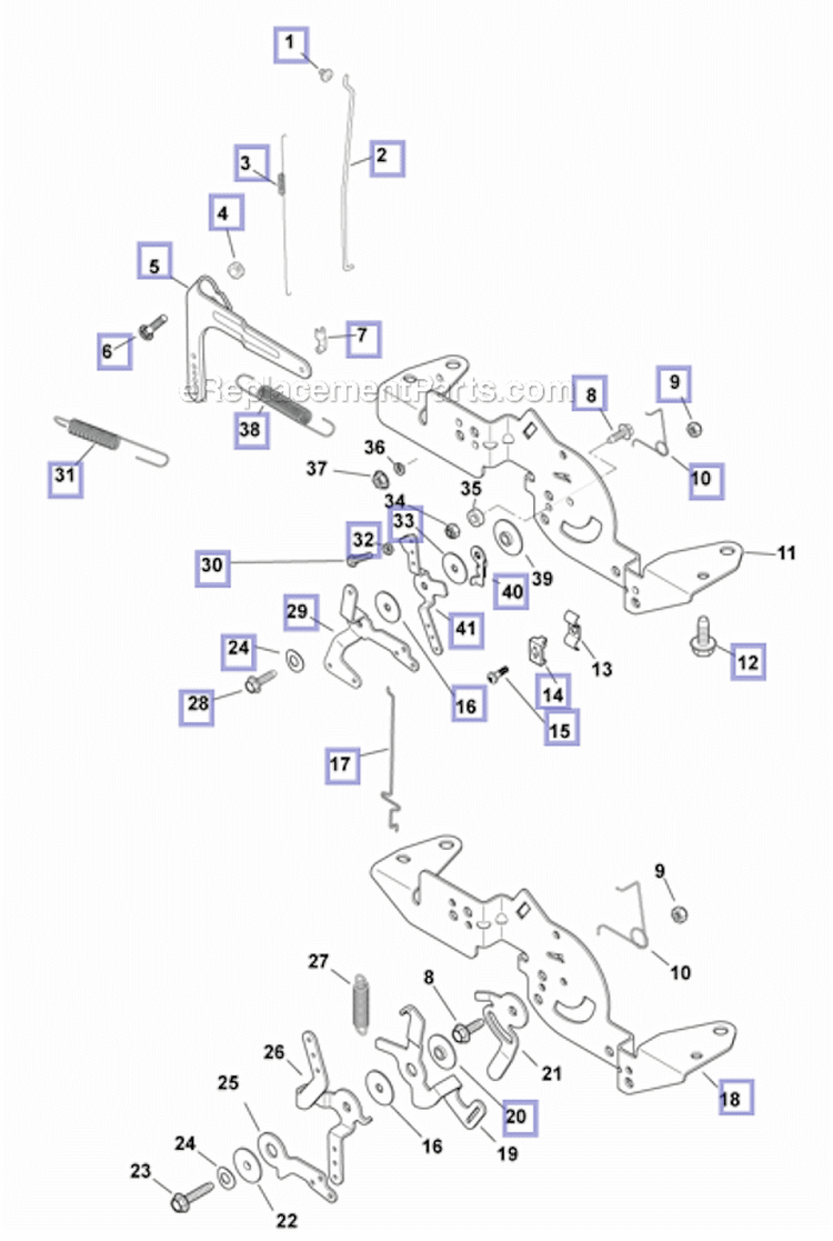 Starting Group Diagram and Parts List for SV720  Kohler Engine